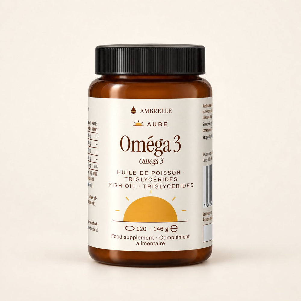 Omega-3 Max 35/25 by AMBRELLE on a plain ivory background